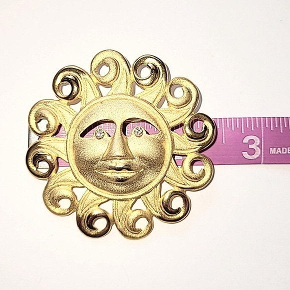 TANA SUN BROOCH - RHINESTONE EYES - Picture 4 of 6
